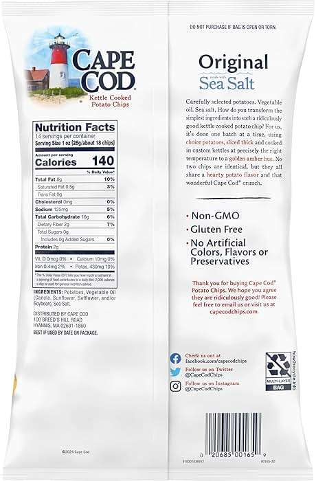 Cape Cod Potato Chips, Original Kettle Chips, 14 Oz Party Size - Image 6