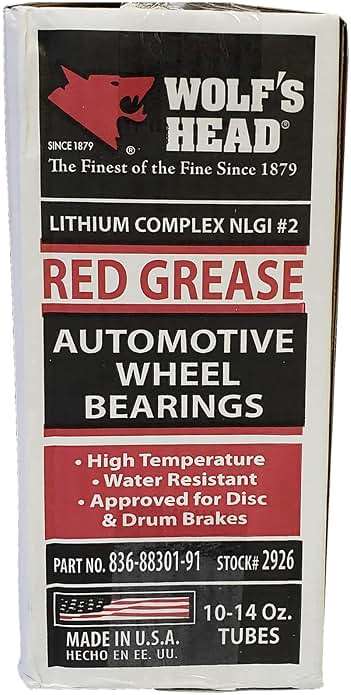 Wolf’s Head Red Grease NLGI #2 (836-88301-91) Premium Tacky Red Grease for Long-Lasting Lubrication, High Temp Protection & Heavy Duty Wheel Bearing/Chassis Use – Made in USA – 14 oz Tube, Pack of 10 - Image 4