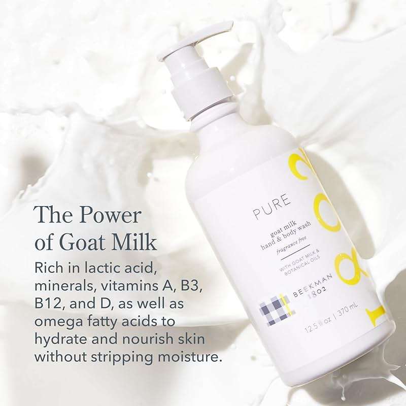 Beekman 1802 Goat Milk Hand Soap – Moisturizing Body Wash & Liquid Hand Soap for Sensitive Skin, Hand & Body Wash, Natural Soap with Goat Milk & Aloe – Fragrance Free 12.5 fl oz - Image 5