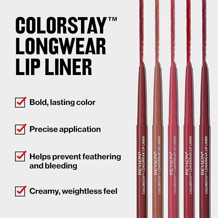 REVLON Colorstay Lip Liner Makeup with Built-in-Sharpener, Longwear Rich Warm Deep Plum Shade, Smooth Application, 640 Raisin, 0.01 oz - Image 3