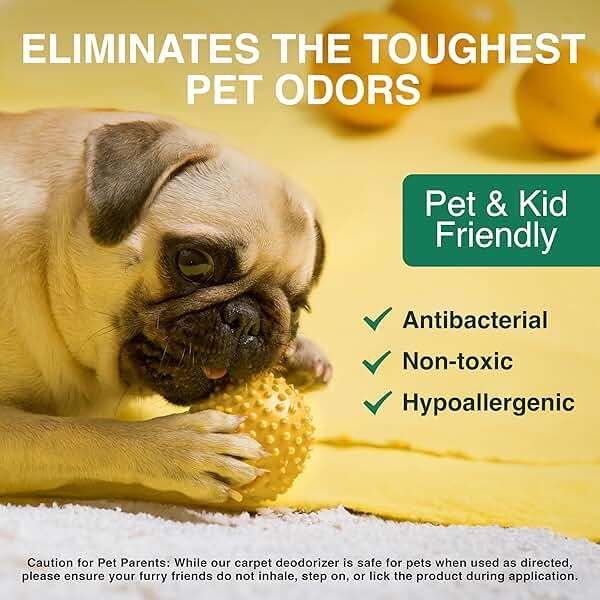 Good Natured Brand | Carpet Deodorizer & Freshener Powder | 31 oz Pet Odor Eliminator for Strong Odor & Pet Urine | Fresh Natural Lemon Scent | Safe for Homes with Pets - Image 3