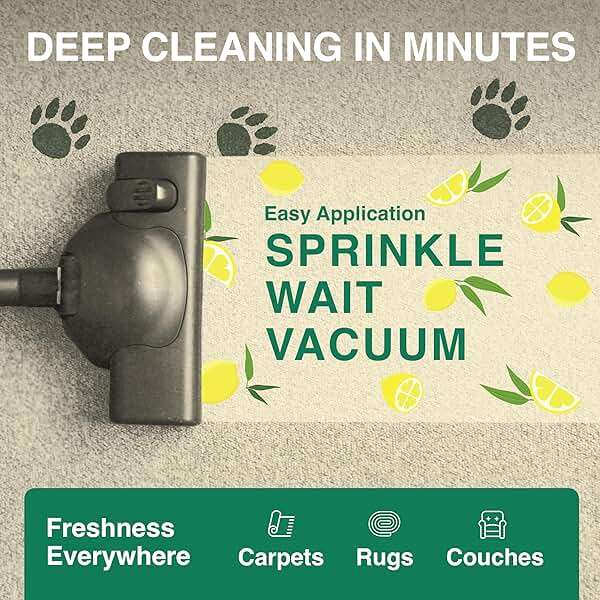 Good Natured Brand | Carpet Deodorizer & Freshener Powder | 31 oz Pet Odor Eliminator for Strong Odor & Pet Urine | Fresh Natural Lemon Scent | Safe for Homes with Pets - Image 5