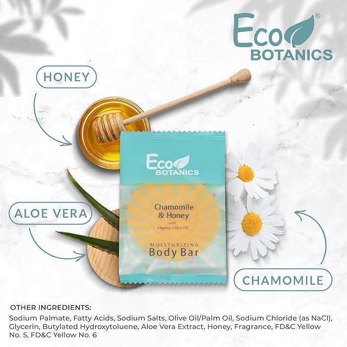 Eco Botanics Travel Size Hotel Body Bar 500 Count 0.89 oz Bottles Guest Amenities for Hotels Vacation Rentals & Short Term Rentals Paraben Free White Tea Scent Infused with Aloe Honey & Olive Oil - Image 4