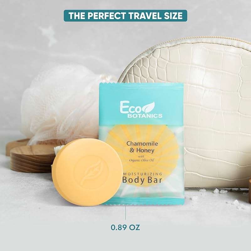 Eco Botanics Travel Size Hotel Body Bar 500 Count 0.89 oz Bottles Guest Amenities for Hotels Vacation Rentals & Short Term Rentals Paraben Free White Tea Scent Infused with Aloe Honey & Olive Oil - Image 5