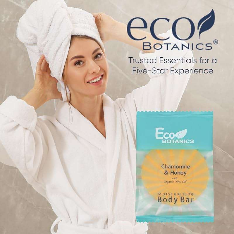 Eco Botanics Travel Size Hotel Body Bar 500 Count 0.89 oz Bottles Guest Amenities for Hotels Vacation Rentals & Short Term Rentals Paraben Free White Tea Scent Infused with Aloe Honey & Olive Oil - Image 6