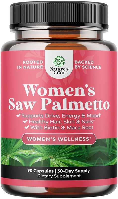 Saw Palmetto for Women 500mg - DHT Blocker for Women 30-Day Supply - Hair Vitamins for Hair Loss Supplement - Saw Palmetto Extract Capsules with Maca Root & Biotin - 90 Count - Image 1