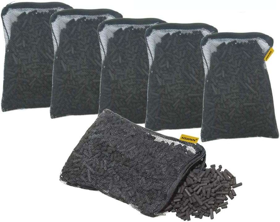 Aquapapa 6 lbs Carbon Charcoal Filter Media Pellets in 6 Mesh Bags for Aquarium Fish Tanks - Image 1