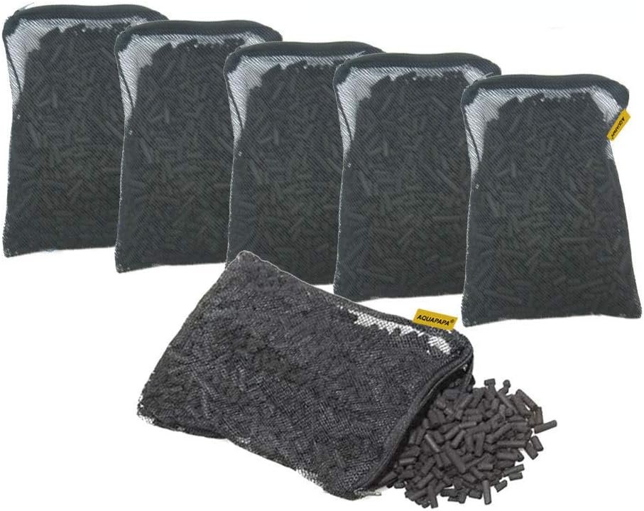 Aquapapa 6 lbs Carbon Charcoal Filter Media Pellets in 6 Mesh Bags for Aquarium Fish Tanks - Product Image