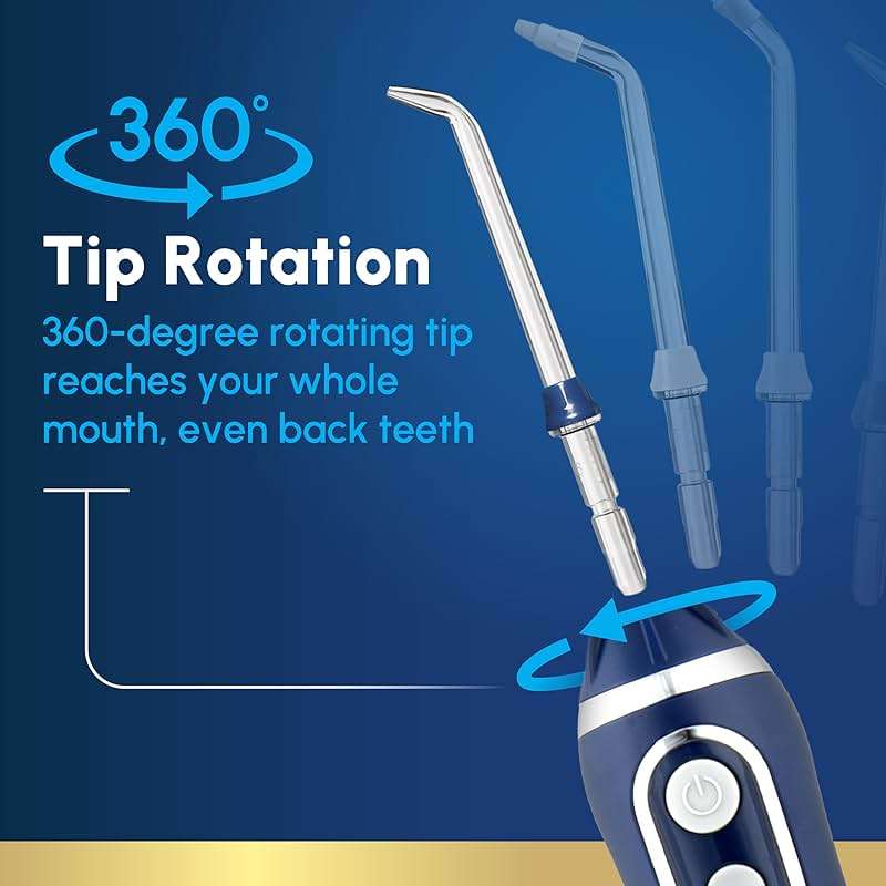 Waterpik Cordless Advanced 2.0 Water Flosser For Teeth, Gums, Braces, Dental Care With Travel Bag and 4 Tips, ADA Accepted, Rechargeable, Portable, and Waterproof, Blue WP-583, Packaging May Vary - Image 6