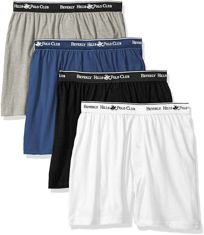 Beverly Hills Polo Club Men's 4 Pack Knit Boxer Short - Image 1