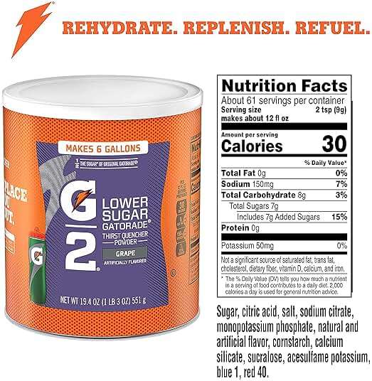 Gatorade Thirst Quencher Powder, G2 Low Calorie, Grape, 19.4 Ounce (Pack of 3) - Image 2