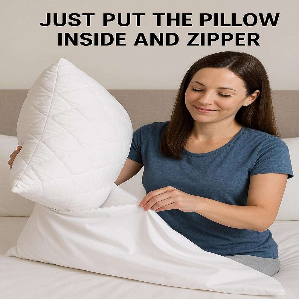 4 Pack Deluxe Zippered Vinyl Pillow Covers - Waterproof Protectors for Longer Lasting Pillows. Standard Size 20"x29". Ideal for Home, Hotel and Hospital use. - Image 3