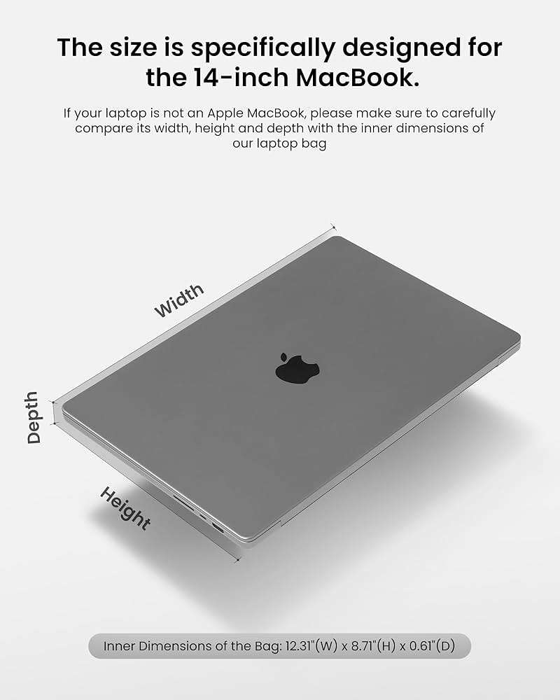 tomtoc 360° Protective Laptop Sleeve for 14-inch New MacBook Pro M5 Pro/Max (2026) A3426 A3427 A3434 M4/M3/M2/M1 A3112 A3401 A3185, Water-Resistant Laptop Case Fits Dell XPS 14 & 13.8" Surface Laptop - Image 9