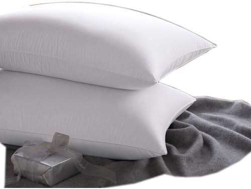 East Coast Bedding 100% White Down Pillow, No Feathers, 600 Fill Power, 400 Thread Count Cotton Shell, Firm Loft, King 20x36, 2 Pack - Image 1