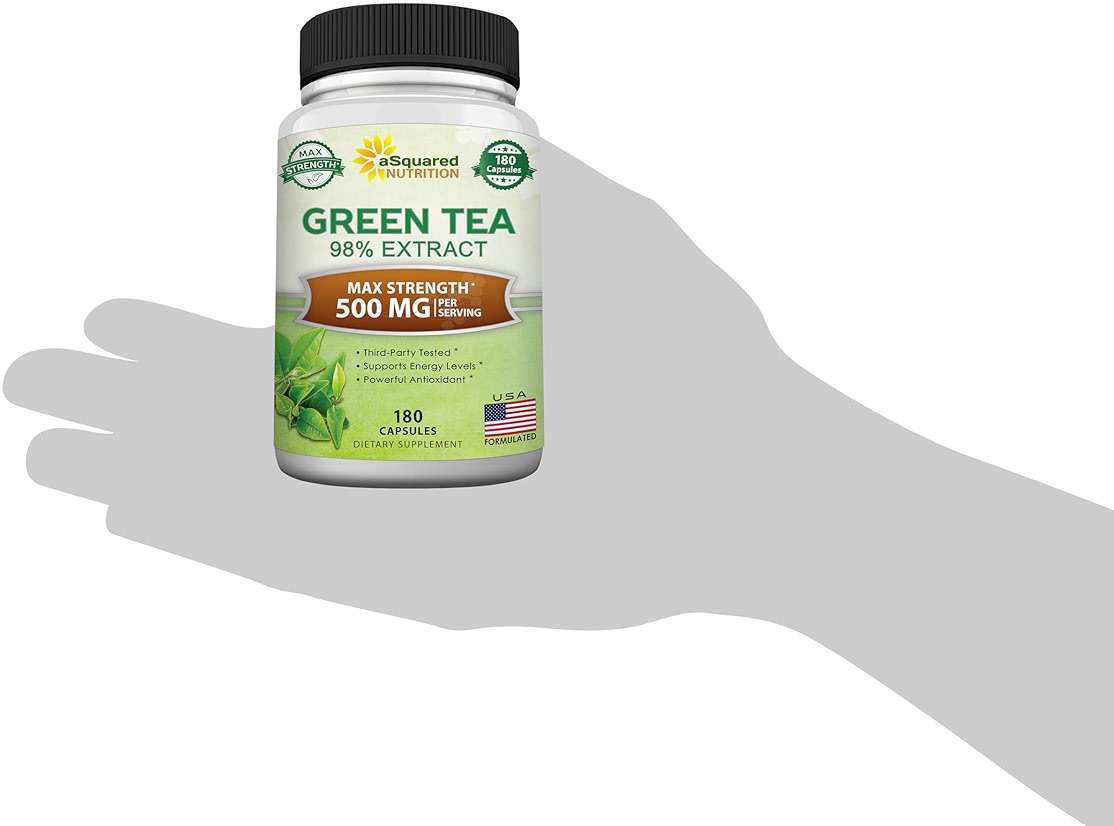aSquared Nutrition Green Tea Extract with EGCG – 180 Capsules – 500mg per Capsule – 75% Polyphenols, 45% EGCG – Antioxidant Support, Heart Health, Natural Detox – Low Caffeine Supplement - Image 8