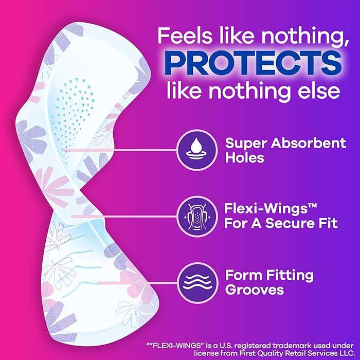 Always Radiant Feminine Pads for Women, Flexfoam Pads with Wings, Size 2, Heavy Absorbency, Lightly Scented, 78 Count (3 Packs of 26) - Image 2