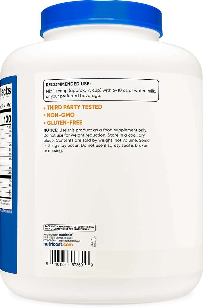 Nutricost Whey Protein Isolate (Unflavored) 5LBS - Image 4