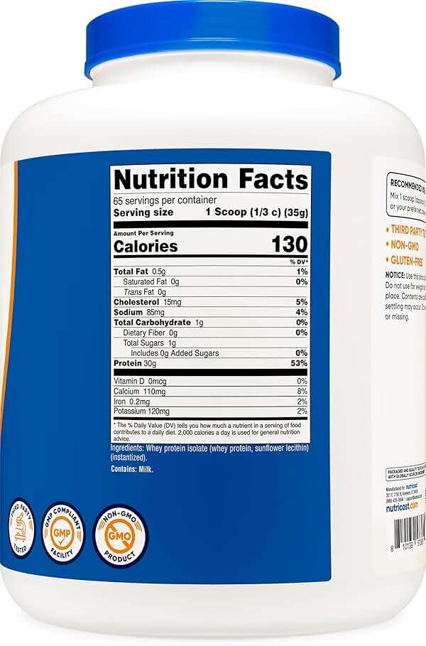 Nutricost Whey Protein Isolate (Unflavored) 5LBS - Image 5
