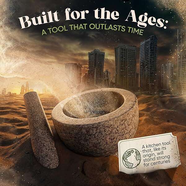 ChefSofi Mortar and Pestle Set - 6 Inch - 2 Cup Capacity - Unpolished Heavy Granite for Enhanced Performance and Organic Appearance - Included: Anti-Scratch Protector - Image 6