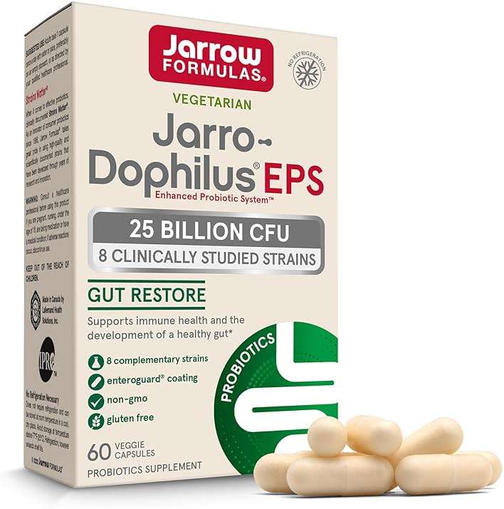 Jarrow Jarro Dophilus Probiotics - Probiotic Supplement, Gut Health, 60 Ct | Gut Health Support, 25 Billion CFU, 8 Probiotic Strains, Intestinal and Digestive Health For Women & Men, Shelf-Stable - Image 1