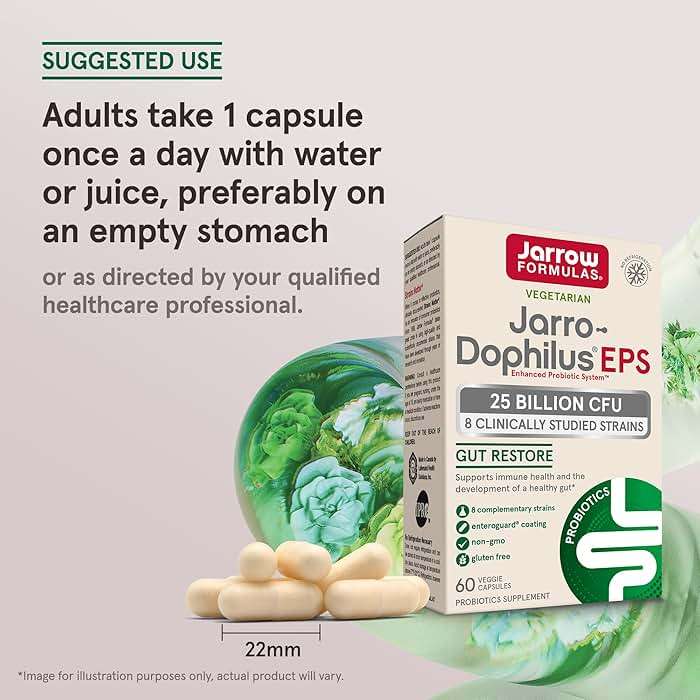 Jarrow Jarro Dophilus Probiotics - Probiotic Supplement, Gut Health, 60 Ct | Gut Health Support, 25 Billion CFU, 8 Probiotic Strains, Intestinal and Digestive Health For Women & Men, Shelf-Stable - Image 7