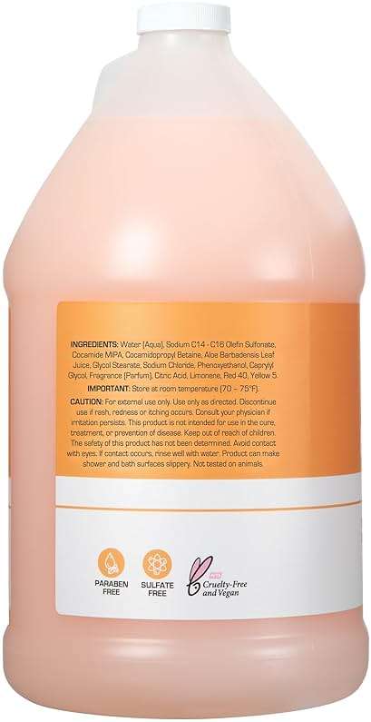 Ginger Lily Farms Club & Fitness Nourishing Body Wash, 100% Vegan & Cruelty-Free, Bath & Shower Gel for Men and Women, Citrus Scent, 1 Gallon (128 fl. oz.) Refill - Image 3