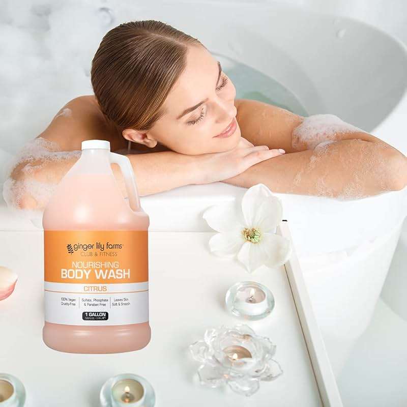 Ginger Lily Farms Club & Fitness Nourishing Body Wash, 100% Vegan & Cruelty-Free, Bath & Shower Gel for Men and Women, Citrus Scent, 1 Gallon (128 fl. oz.) Refill - Image 6