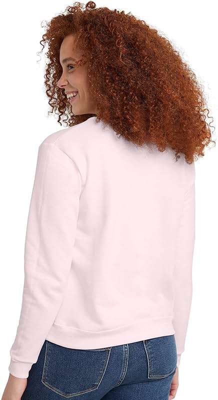 Hanes womens Crewneck Sweatshirt, Ecosmart Fleece Pullover With V-notch, Sweatshirt for Women - Image 2