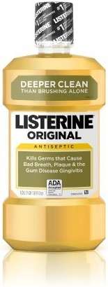 Listerine Original Oral Care Antiseptic Mouthwash with Germ-Killing Formula to Fight Bad Breath, Plaque and Gingivitis, 500 mL (Pack of 4) - Image 1
