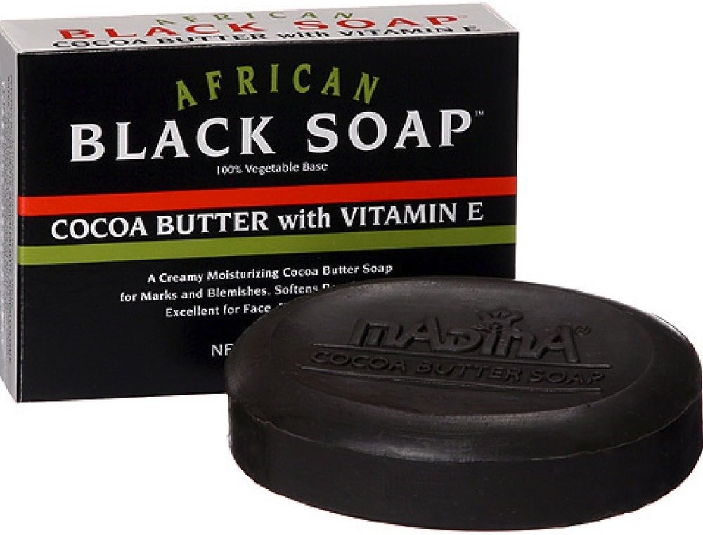 Madina African Black Soap Cocoa Butter with Vitamin E, 3.5 oz (Pack of 5) - Product Image