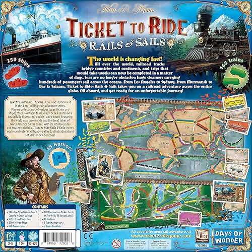 Asmodee Ticket to Ride Rails & Sails Board Game - Train Route-Building Strategy Game, Family Fun for Kids & Adults, Ages 10+, 2-5 Players, 90-120 Minute Playtime - Image 4