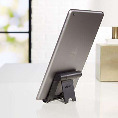 Amazon Basics Multi-Angle Portable Foldable Stand for iPad Tablet, E-reader and Phone, Sturdy Hands-Free Viewing, Black - Image 2