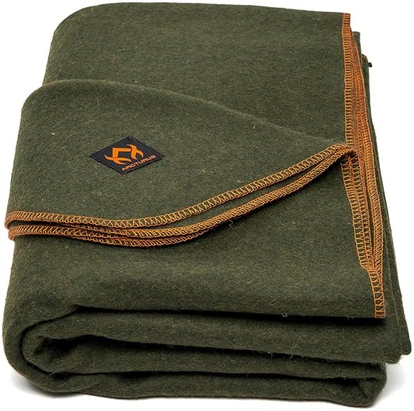 Arcturus Military Wool Blanket - Warm, Thick, Washable - Great for Outdoors, Camping, Stadium Blanket, Picnics, Travel - Car & Bushcraft Survival Kits - Product Image