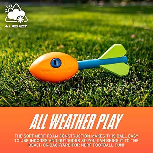 NERF Vortex Mini Aero Howler Foam Football - NERF Soft Mini Vortex Football for Long-Distance Throws - Perfect for Pool + Beach Ball - Kids Aero Howler Whistle Foam Ball - Image 7