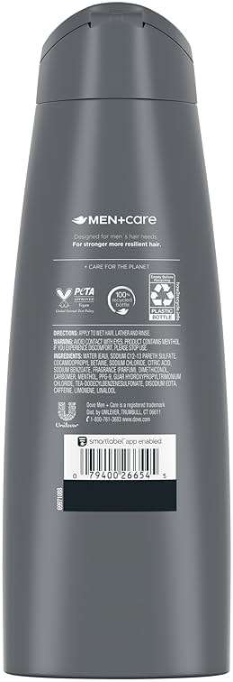 DOVE MEN + CARE Fortifying 2-in-1 Shampoo and Conditioner Fresh and Clean with Caffeine 4 Count For Everyday Care Helps Strengthen and Nourish Hair 12 oz - Image 2