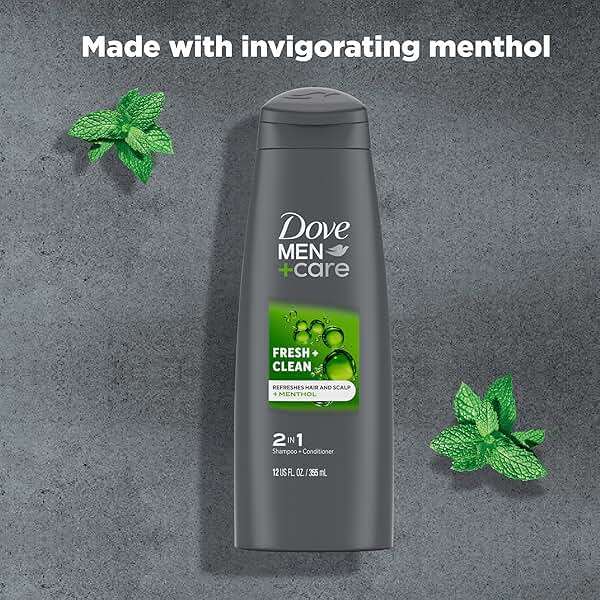 DOVE MEN + CARE Fortifying 2-in-1 Shampoo and Conditioner Fresh and Clean with Caffeine 4 Count For Everyday Care Helps Strengthen and Nourish Hair 12 oz - Image 5