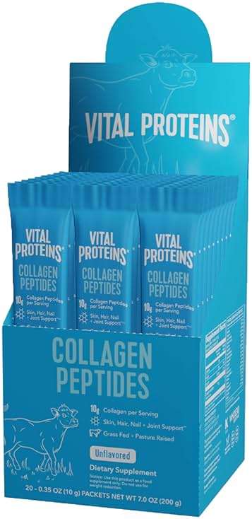 Vital Proteins Collagen Peptides Powder Supplement, Hydrolyzed Collagen Peptides Travel Pack, 20 Individual Packets - Image 1
