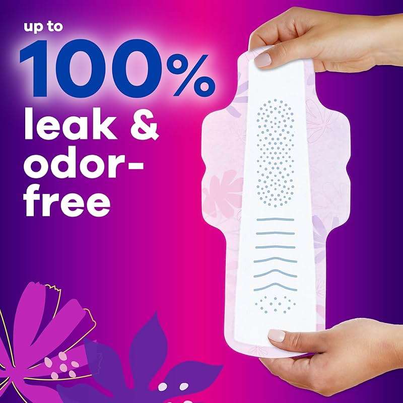 Always Radiant Feminine Pads for Women, Flexfoam Pads with Wings, Size 4, Overnight Absorbency, Lightly Scented, 60 Count (3 Packs of 20) - Image 3