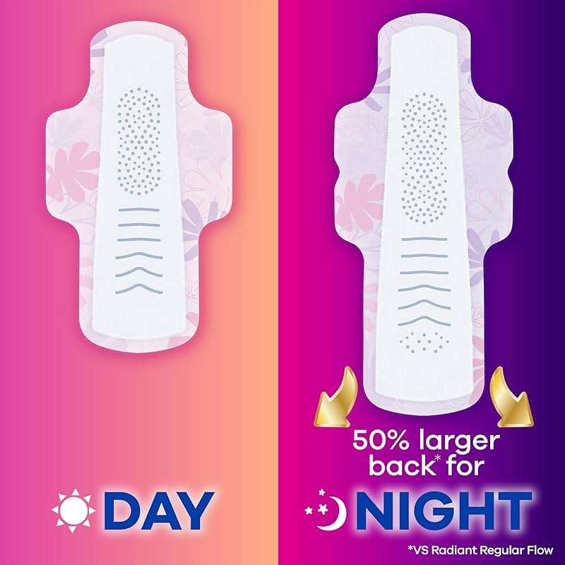 Always Radiant Feminine Pads for Women, Flexfoam Pads with Wings, Size 4, Overnight Absorbency, Lightly Scented, 60 Count (3 Packs of 20) - Image 4