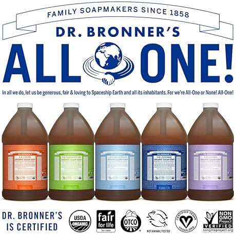 Dr. Bronner's Organic Sugar Soap (Lavender, 64 Ounce)- Made with Organic Oils, Sugar & Shikakai Powder, 4-in-1 Uses: Hand and Body Wash, Face, Hair- Cleanses, Moisturizes, Nourishes, Vegan - Image 5