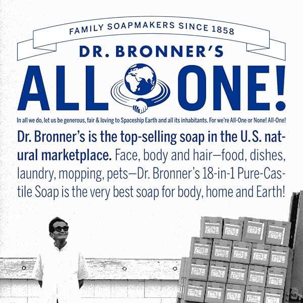 Dr. Bronner's Organic Sugar Soap (Lavender, 64 Ounce)- Made with Organic Oils, Sugar & Shikakai Powder, 4-in-1 Uses: Hand and Body Wash, Face, Hair- Cleanses, Moisturizes, Nourishes, Vegan - Image 6