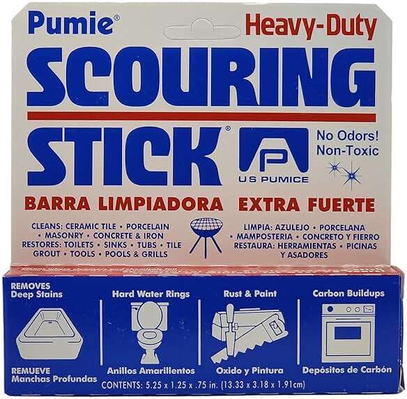 PUMIE Scouring Stick for Toilet (1-Pack) - Heavy Duty Toilet Pumice Stone for Hard Water Stains, Rust & Grime Removal - Natural Pumice Material - Removes Mineral Deposits from Toilets, Tubs & Sinks - Image 4