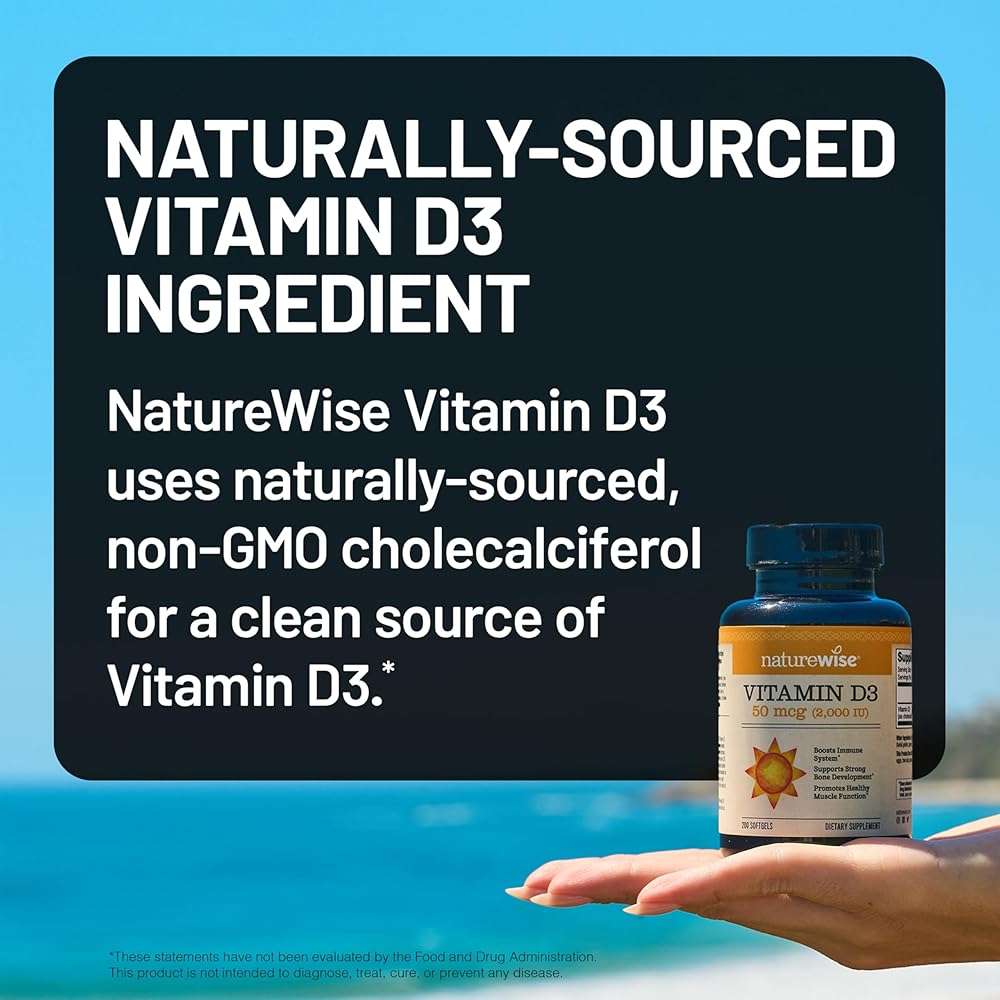 NatureWise Vitamin D3 2000iu (50 mcg) 1-Year Supply for Immune Support, Healthy Muscle Function, and Bone Health, Gluten Free in Organic Extra Virgin Olive Oil, (Mini Softgel), 360 Count - Image 4