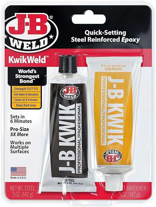 J-B Weld 8271 KwikWeld Professional Size Steel Reinforced Epoxy Twin Pack - 10 oz. - Image 1