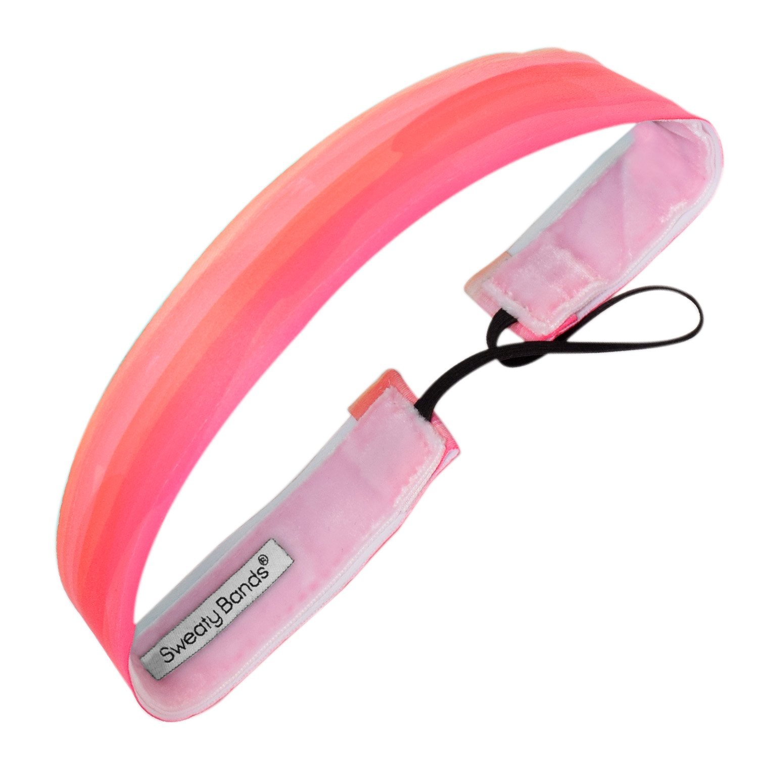 Sweaty Bands Womens Girls Headband - Non-Slip Velvet-Lined Exercise Hairband - Watercolors Pink 1-Inch - Product Image