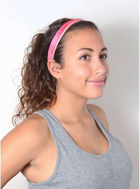 Sweaty Bands Womens Girls Headband - Non-Slip Velvet-Lined Exercise Hairband - Watercolors Pink 1-Inch - Image 4