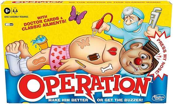 Hasbro Gaming Operation Electronic Board Game with Doctor Cards and Funny Ailments, Kids Games, 1+ Players, Funny Board Game for Children Ages 6+ (Amazon Exclusive) - Image 1