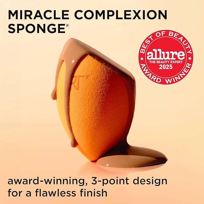 Real Techniques Miracle Complexion Sponge 4 Pack, Makeup Blending Sponges For Liquid & Cream Foundation & Skin Tints, Buildable Coverage, Natural, Dewy Base, Cruelty- Free, Latex-Free Foam - Image 2