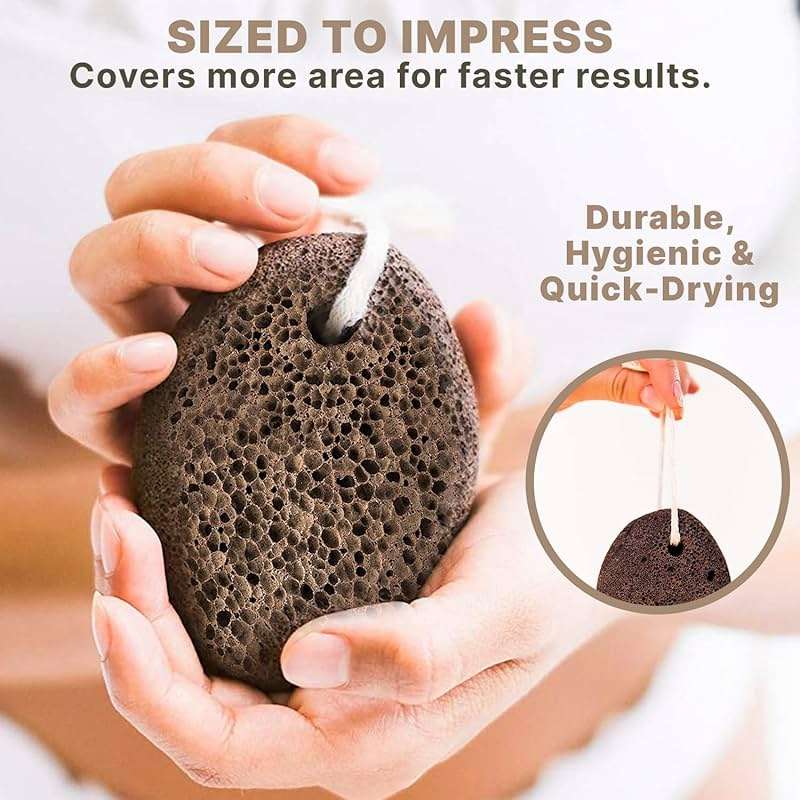 Pumice Stone for Feet - Natural Lava Stone Foot Exfoliator, Callus Remove for Feet, Hands & Dead Skin, Foot Scrubber for Pedicure & Cracked Heels, Strong & Durable Design for Smooth & Soft Feets - Image 5