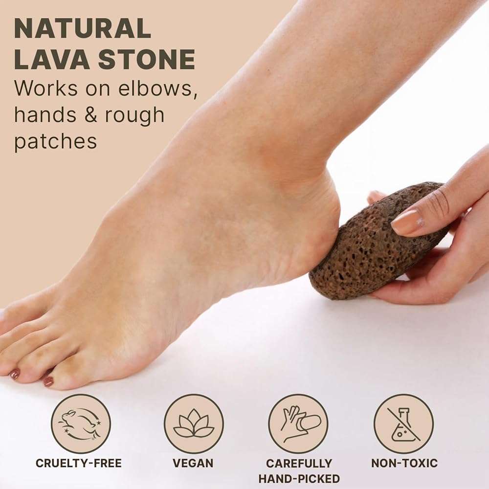 Pumice Stone for Feet - Natural Lava Stone Foot Exfoliator, Callus Remove for Feet, Hands & Dead Skin, Foot Scrubber for Pedicure & Cracked Heels, Strong & Durable Design for Smooth & Soft Feets - Image 6